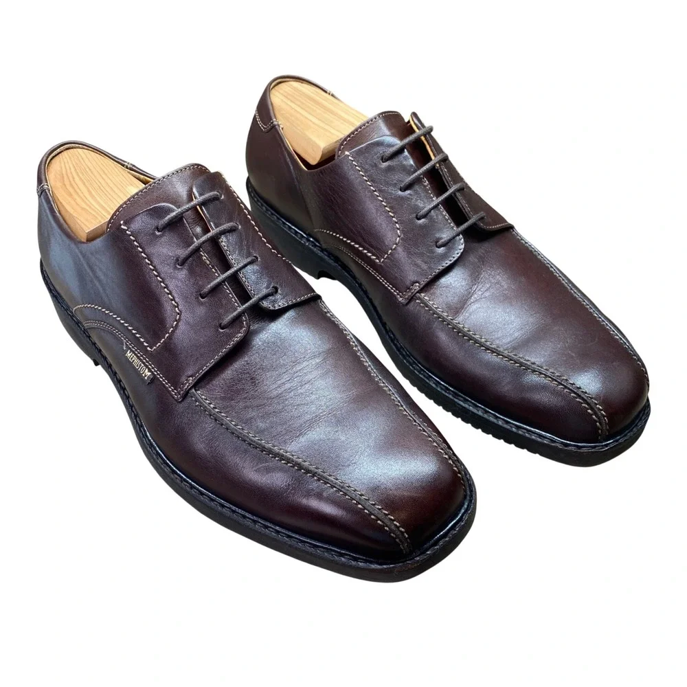 Mephisto Air-Relax Goodyear Welt Derby Oxford Shoe Mens 10.5 Brown Leather